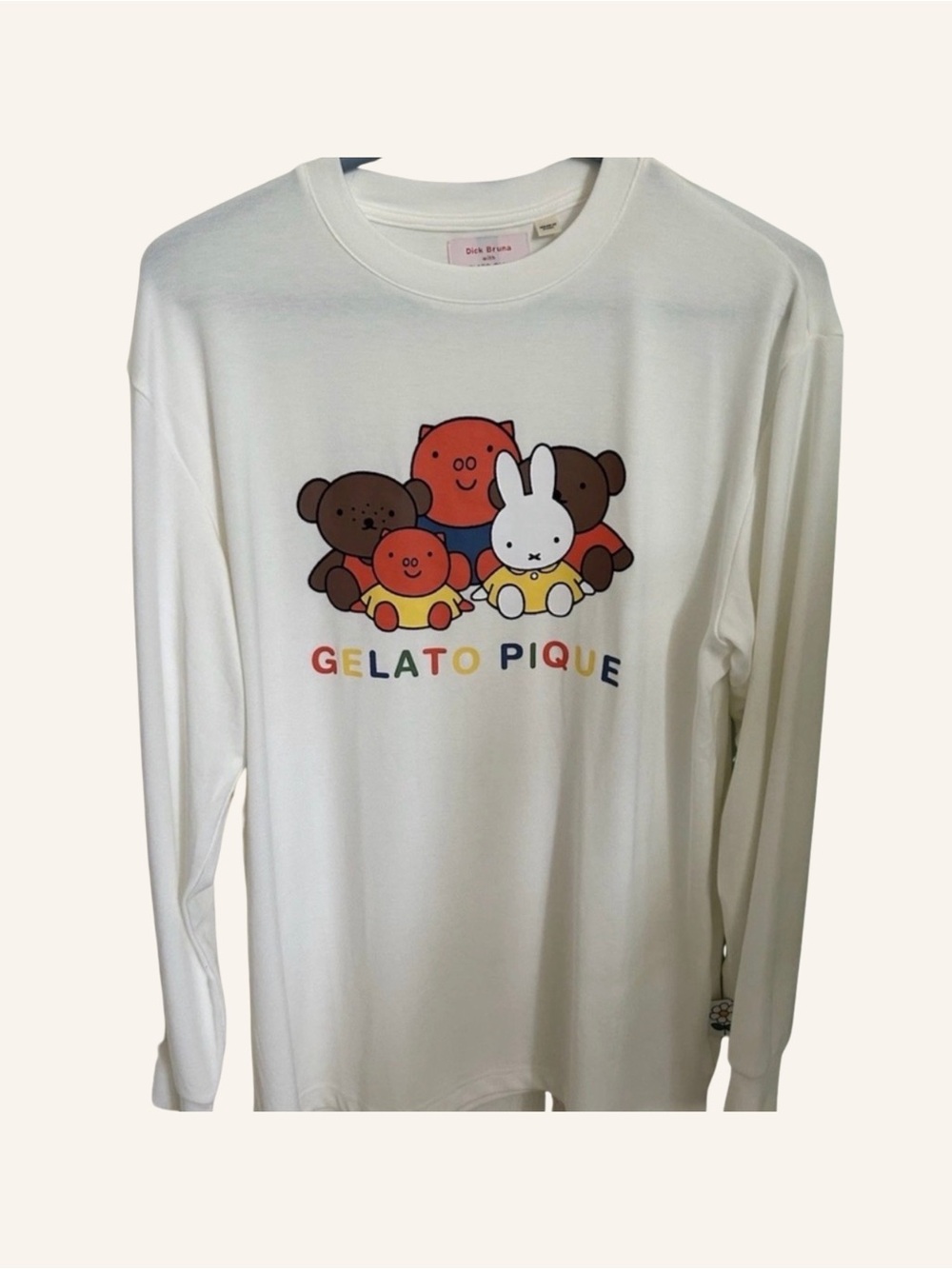 Gelato Pique Dick Bruna Miffy White Graphic Long Sleeve T-Shirt Small Crewneck